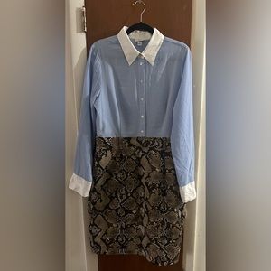 Altuzarra Pinstripe/Snakeskin Dress Size 14